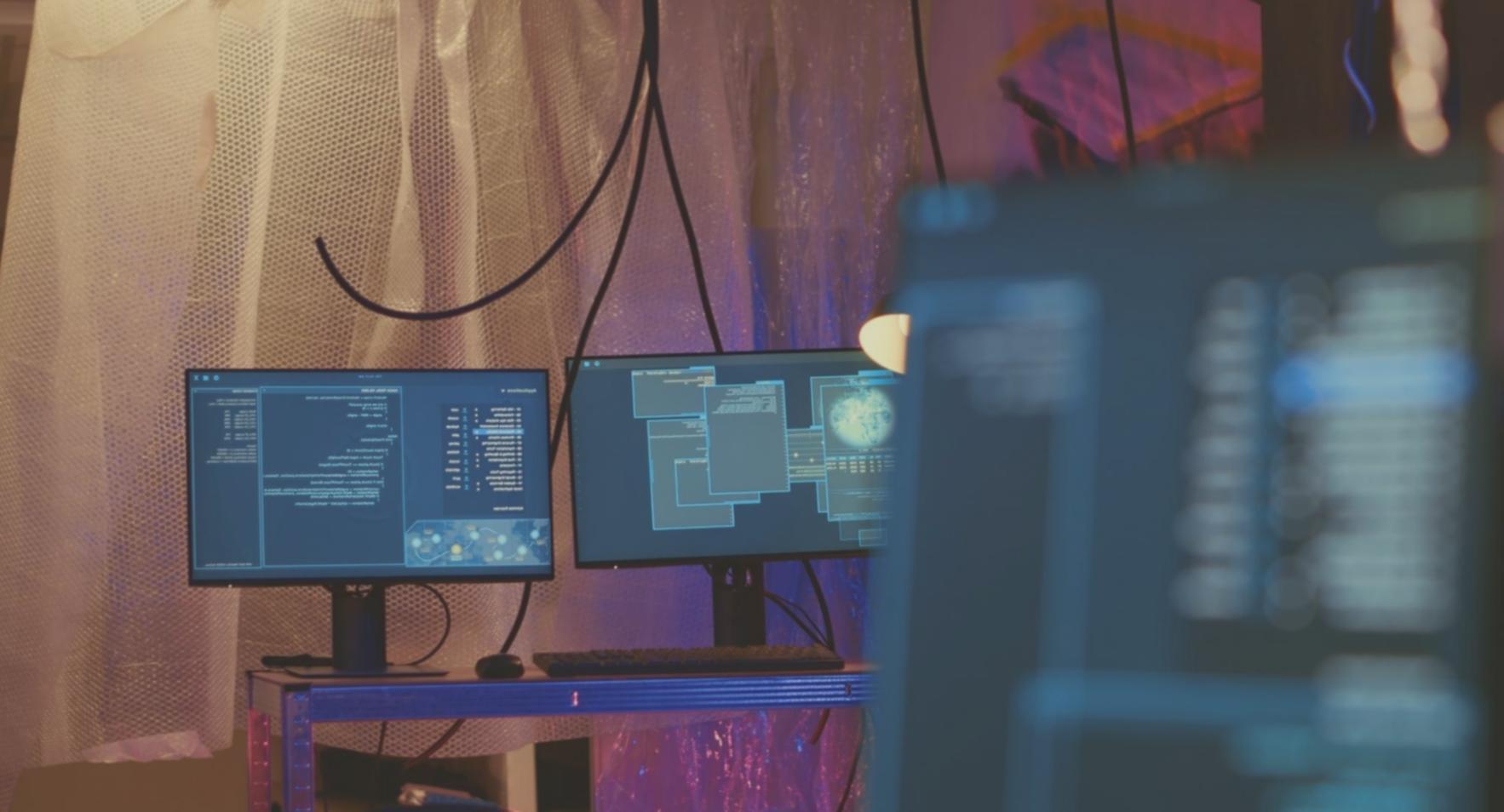 Network infrastructure diagram showing cloud server connections and data flow architecture